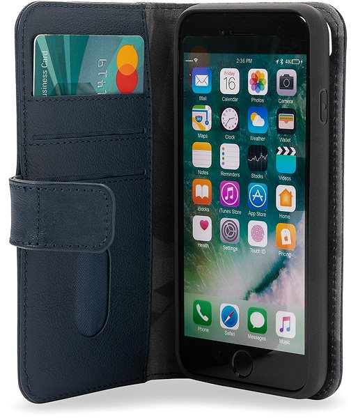Handyhülle Decoded Leather Detachable Wallet Blue für iPhone (2020/2022) / 8 / 7 ...