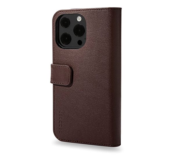 Mobiltelefon tok Decoded Leather Detachable Wallet Brown iPhone 14 Pro tok ...
