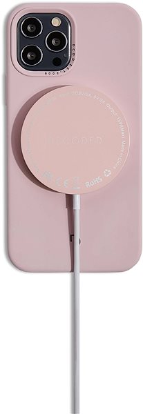 Vezeték nélküli töltő Decoded Wireless Charging Puck 15W Pink Hátoldal