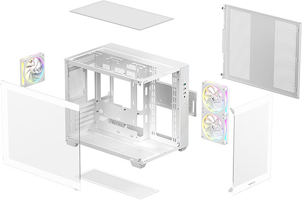 DeepCool CG330 3F White PC case.