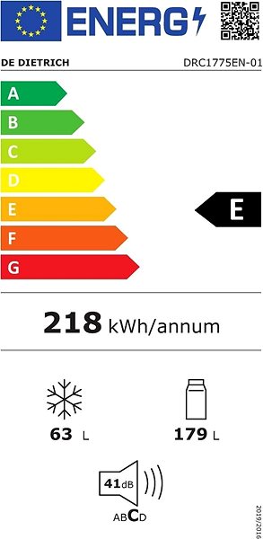 Built-in Fridge De Dietrich DRC1775EN Energy label