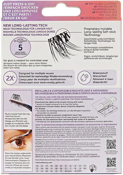 Műszempilla KISS imPRESS Pre-glued Long Lasting Multi 04 ...