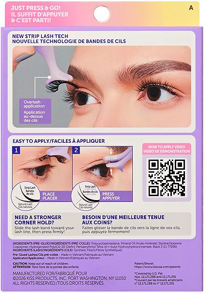 Műszempilla KISS imPRESS No Glue Strip Lash 01 ...