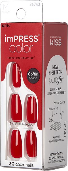 Umelé nechty KISS imPRESS Color MC – Reddy or Not ...