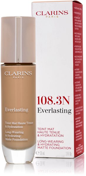 Alapozó CLARINS Everlasting Foundation 108.3N Organza 30 ml ...
