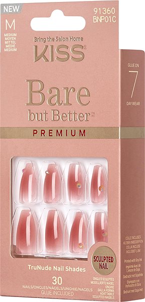 Umelé nechty KISS Bare-But-Better Premium Nails Shine ...