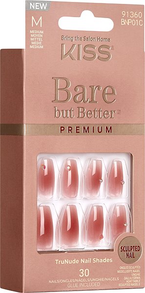 Műköröm KISS Bare-But-Better Premium Nails Shine ...