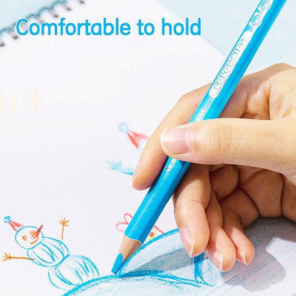 Coloured Pencils DELI colour Kids triangular JUMBO 6 colours ...