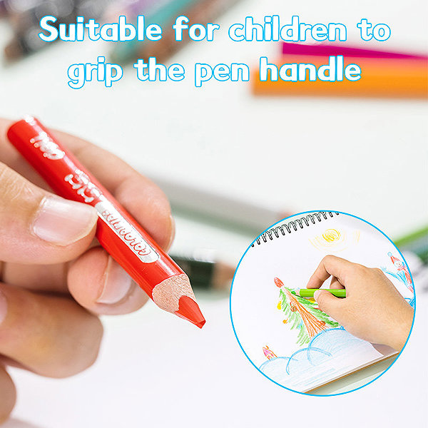 Coloured Pencils DELI colour Kids triangular JUMBO mini 12 colours ...