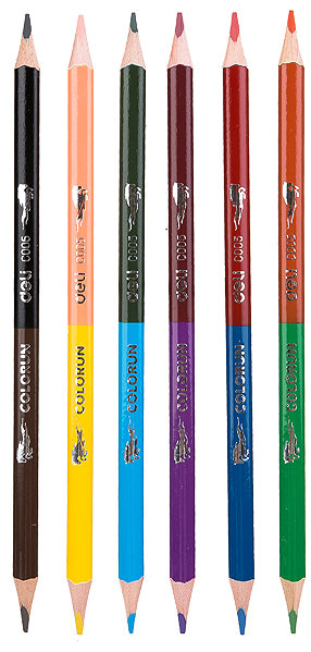 Coloured Pencils DELI colourun Triangular 2-in-1 12 Colours ...