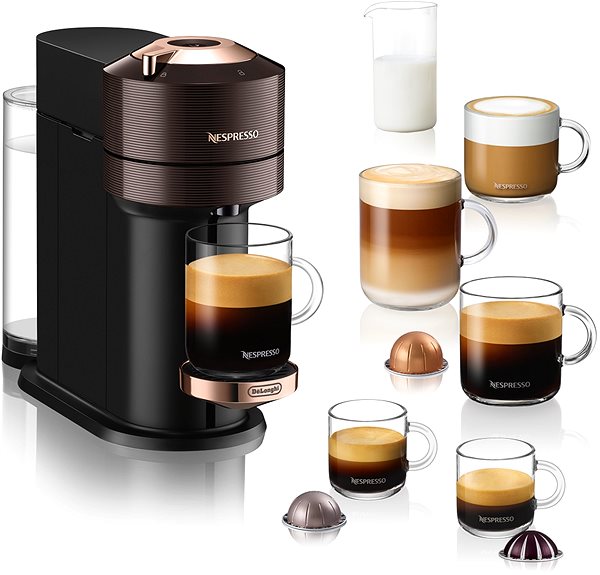 Coffee Pod Machine NESPRESSO De´Longhi Vertuo Next Premium Rich Brown ENV120.BW ...