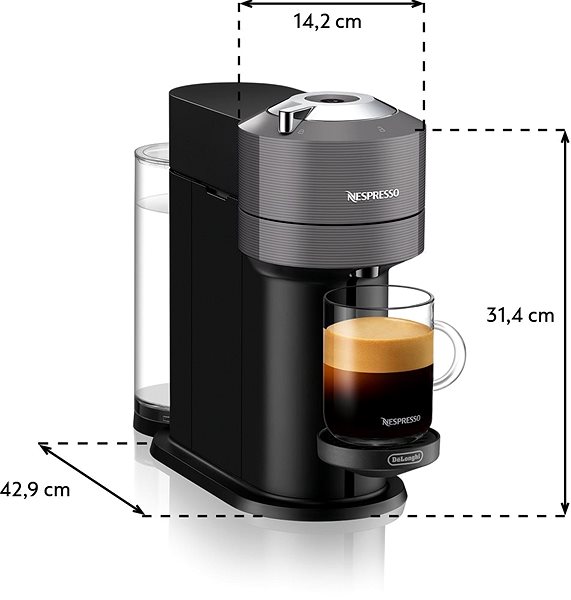 Kapsel-Kaffeemaschine NESPRESSO De´Longhi Vertuo Next Dark Grey ENV120.GY ...