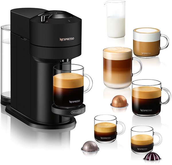 Coffee Pod Machine NESPRESSO De´Longhi Vertuo Next Matt Black ENV120.BM ...