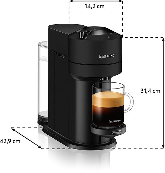 Coffee Pod Machine NESPRESSO De´Longhi Vertuo Next Matt Black ENV120.BM ...