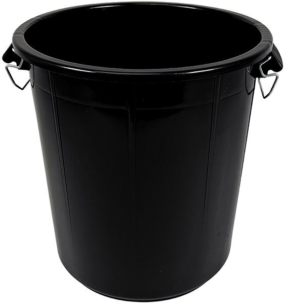 Rubbish Bin Denox Waste container with lid INDUSTRIAL, 70 l, safety closure, black, rigid plastic ...