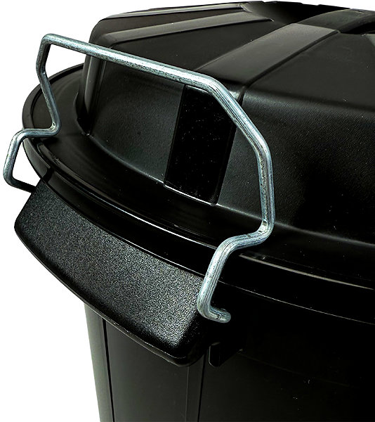 Rubbish Bin Denox Waste container with lid INDUSTRIAL, 95 l, safety closure, black, rigid plastic ...