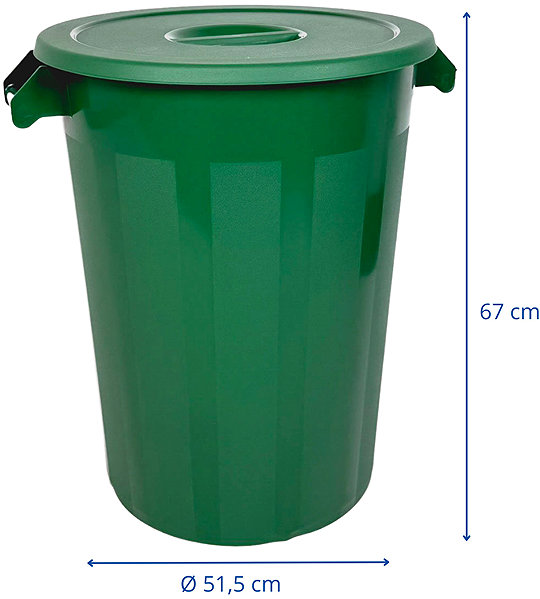 Rubbish Bin Denox Waste container with lid INDUSTRIAL, 100 l, gastro, green, rigid plastic ...