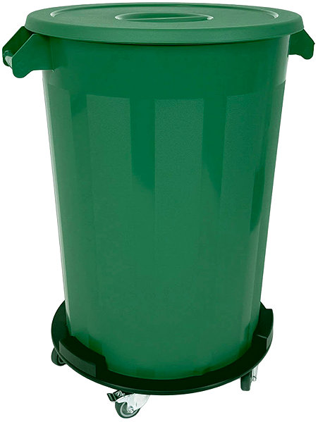 Rubbish Bin Denox Waste container with lid INDUSTRIAL, 100 l, gastro, green, rigid plastic ...