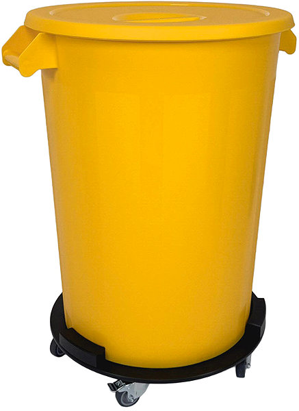 Mülleimer Denox Abfallbehälter mit Deckel INDUSTRIAL, 100 l, Gastro, gelb, Hartplastik ...