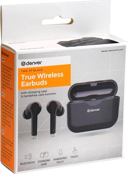 Vezeték nélküli fül-/fejhallgató Denver TWE-37 BLACK Csomagolás/doboz