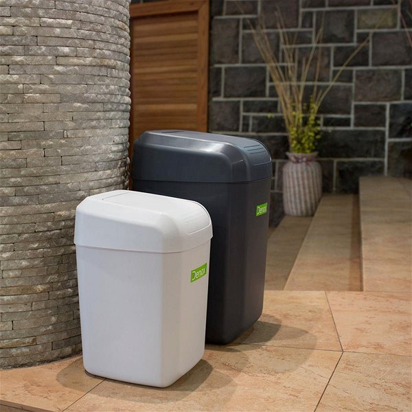 Rubbish Bin Denox Troya waste bin 30 L, white ...