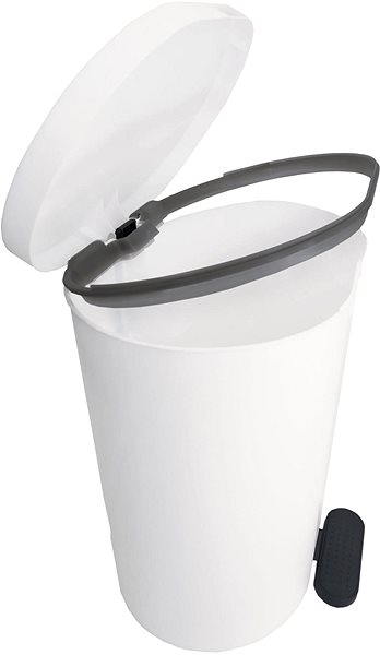Rubbish Bin Denox Oval pedal bin 8 L, plastic, white ...