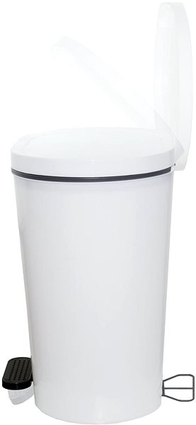 Rubbish Bin Denox Oval pedal bin 8 L, plastic, white ...