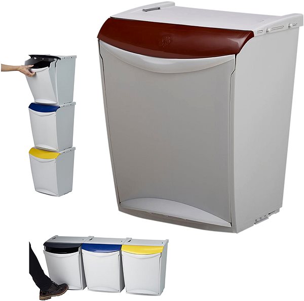 Rubbish Bin Denox Ekosystem waste bin for sorted waste 25 l, brown - bio-waste ...