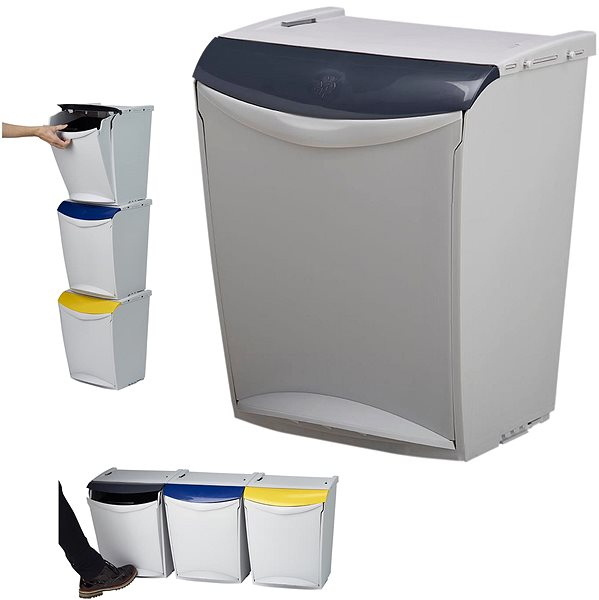 Mülleimer Denox Ekosystem Abfallbehälter 25 l, grau - mix ...