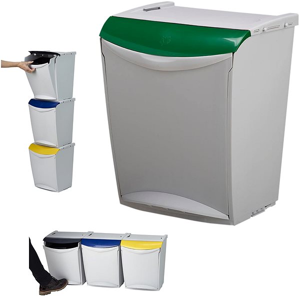 Rubbish Bin Denox Ekosystem waste bin 25 l, green - glass ...