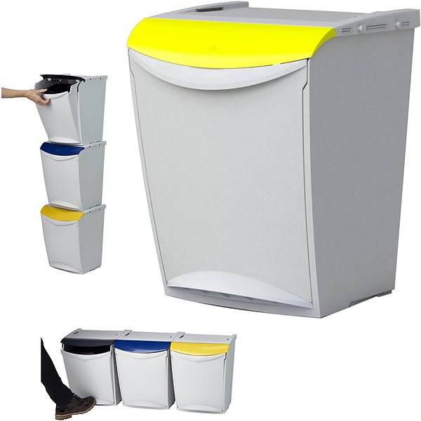 Rubbish Bin Denox Ekosystem waste bin 25 l, yellow - plastic ...