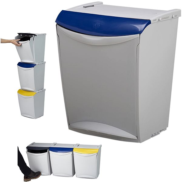 Rubbish Bin Denox Ekosystem waste bin 25 l, blue - paper ...