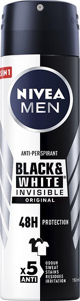 Izzadásgátló NIVEA Men Black & White Invisible Original Izzadásgátló spray 2 × 150 ml ...