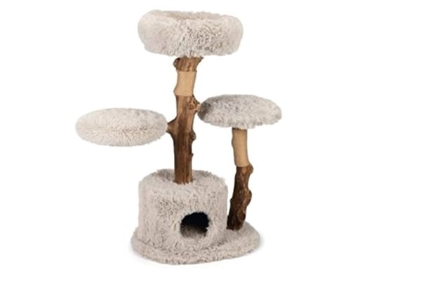Cat scratching post Designed by Lotte Ziza, light grey, 60 × 100 × 45 cm .