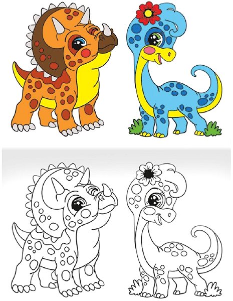 colouring page Baloušek Print colouring page A5 - Dino .