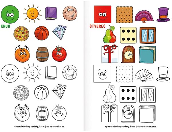 colouring page Baloušek Print colouring book A4 - Practicing basic shapes .