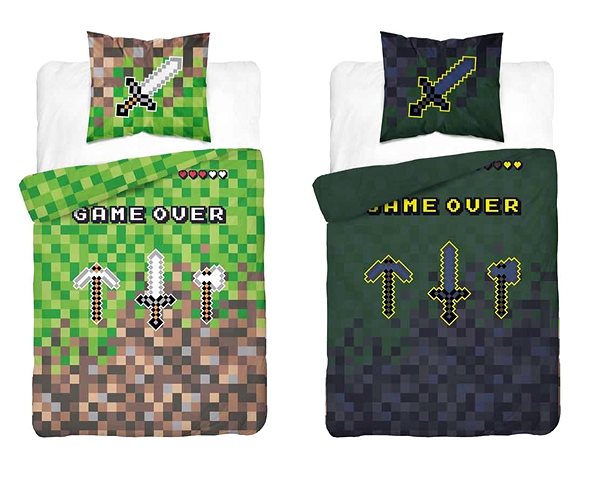 Detská posteľná bielizeň Detexpol Minecraft Game over, svietiaca, 140 × 200 cm ...