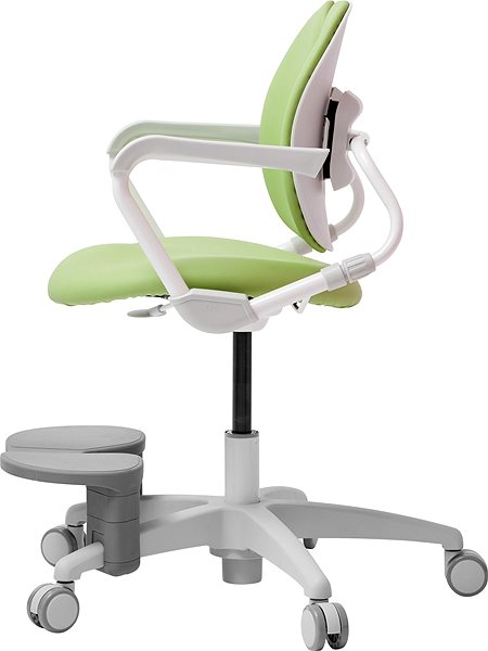 Children’s Desk Chair 3DE Duorest Milky Green with Footrest Lateral view