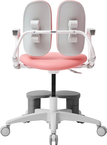 Gyerek íróasztal szék 3DE Duorest Milky rózsaszín, lábtartóval Hátoldal