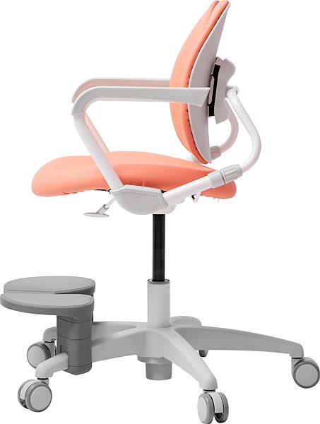 Children’s Desk Chair 3DE Duorest Milky Salmon with Footrest Lateral view