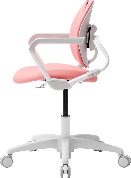 Gyerek íróasztal szék 3DE Duorest Milky rózsaszín Oldalnézet