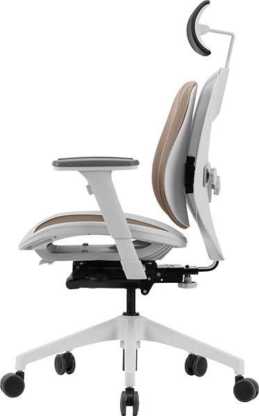 Kancelárska stolička 3DE Duorest Alpha hnedá Bočný pohľad
