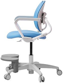 Children’s Desk Chair 3DE Duorest Milky with footrest and stop wheels, blue ...