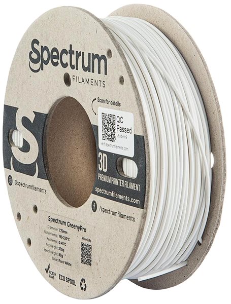 Filament Filament Spectrum GreenyPro 1.75mm Pure White 0.25 kg ...