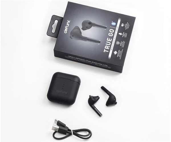Vezeték nélküli fül-/fejhallgató DeFunc TRUE GO fekete Csomag tartalma