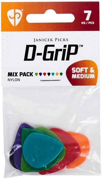 Plektrum D-GRIP Mix Pack Soft-Medium Bodenseite