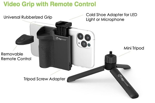 Phone Holder Digipower Follow Me Vlogging Kit Features/technology