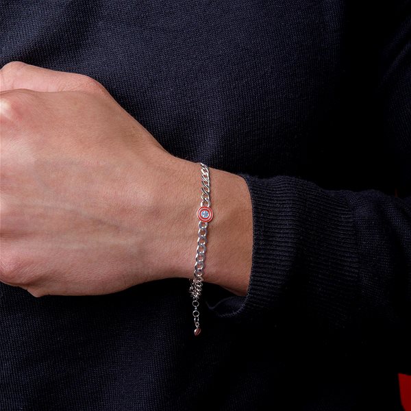 Disney Unisex Bracelet Captain America Marvel Silver BS00080RL-7.CS (Ag 925/1000, 4.88g).