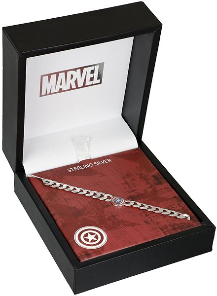 Disney Unisex Bracelet Captain America Marvel Silver BS00080RL-7.CS (Ag 925/1000, 4.88g).