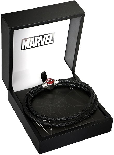Disney Men's Spider-Man Marvel Leather Bracelet Black B600610L.CS.